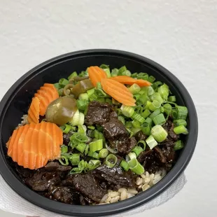 Last nights dinner. Ribeye with brown rice.