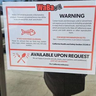 Sign I was referred to that says nothing about tofu being cut on a dirty meat board