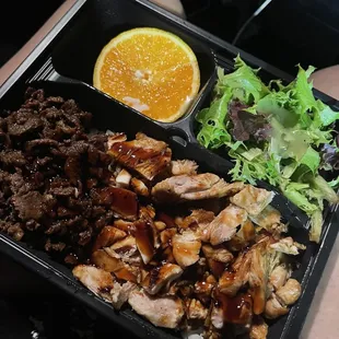 Chicken and steak plate