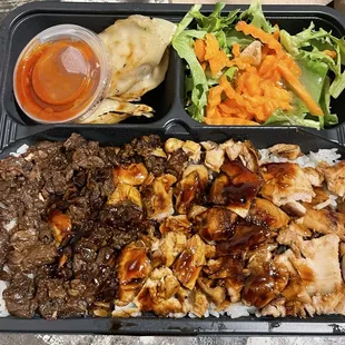 Chicken and steak plate