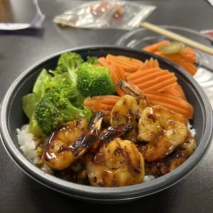 Grilled Shrimp Bowl, tasty grilled shrimp.