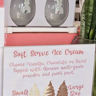 Bunny glasses above the Soft Serve sign