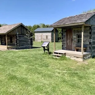 Rustic cabins for rent in the campground.