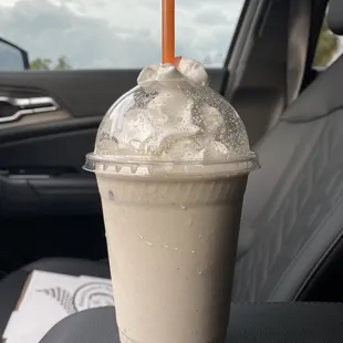 Milkshake. Flavor was Carmel cheesecake Cookie Monster shake... SO GOOD!!! You have it with or without whipped cream too!