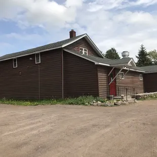 Not big on signage, this bar and restaurant is all brown.