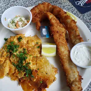 Fish fry with au gratin potatoes... Fantastic!