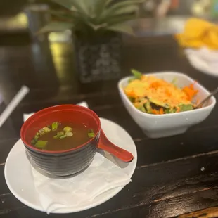 Miso Soup paired with a Ginger Salad