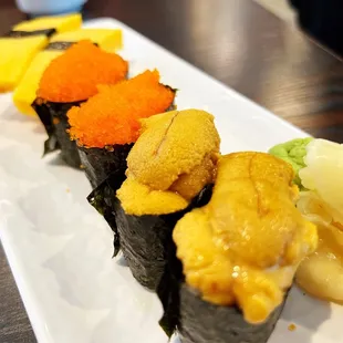 a variety of sushi