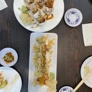Hot Crunch Roll and Spider Roll. We&apos;ve finished the Caterpillar Roll. It was delicious.