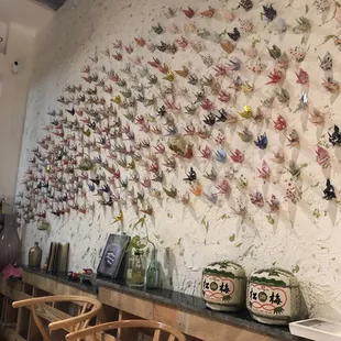 Super cute wall of cranes