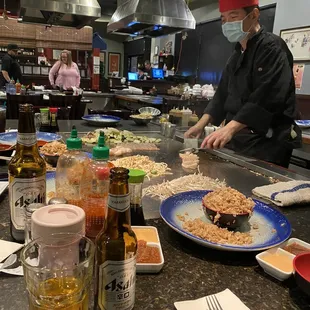 Our amazing chef making us dinner