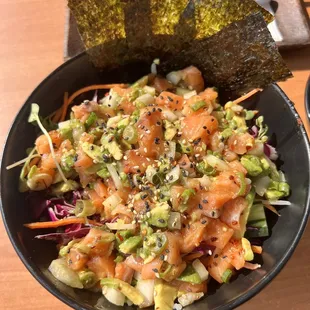 Salmon Avocado poke bowl