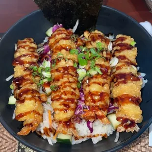 Shrimp Tempura Rice Bowl
