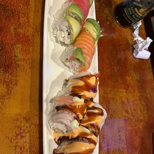 Rainbow Roll Shrimp Tempura Roll