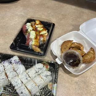 Geisha Roll Gyoza Spicy Tuna Roll