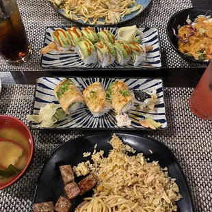 plates of food on a table