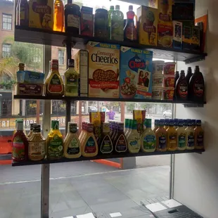 a display of various products