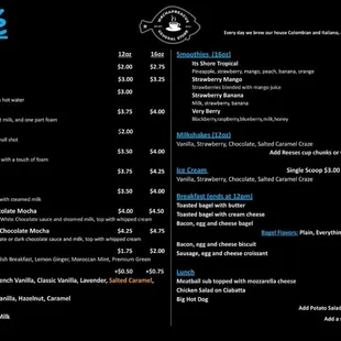 Cafe Menu