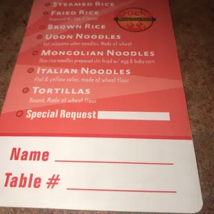 menu, pizza