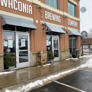 the front of the building