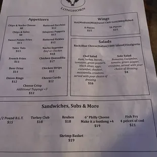 menu as of 1/2/23