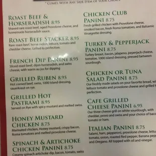 menu