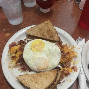 Breakfast Hash with Toast