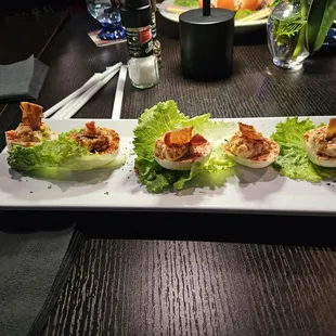 Lobster deviled eggs