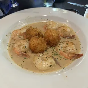 Shrimp with risotto.  You have to try this entree!!