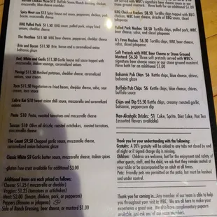 the menu