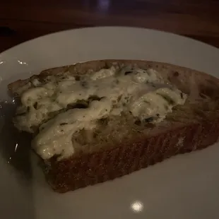 Fresh bread with herb butter