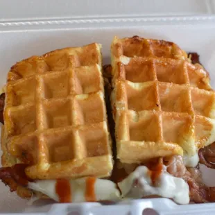 Spicy Chicken Waffle Sandwich