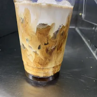 Iced double shot with cream