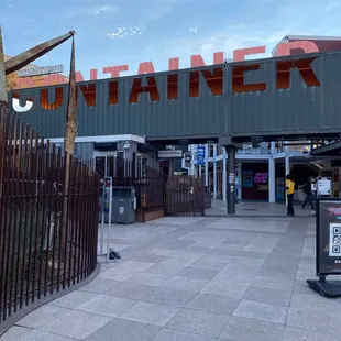 the entrance to a train station