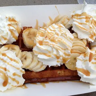 Bananas foster waffle