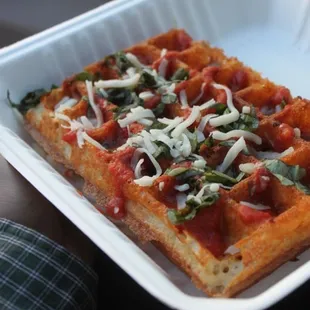 Pizza waffle!