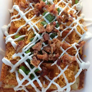 bombbbb bacon and cheddar waffle