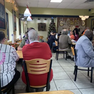 people sitting at tables