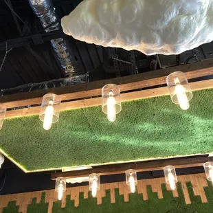 ceiling art in back dining room