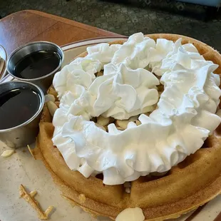 08.03.24 Almond Waffle with whipped topping $11.75