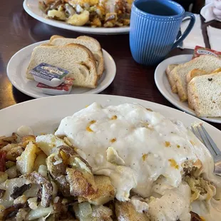 Country Omelette with country potatoes and Enchilada Omelette.
