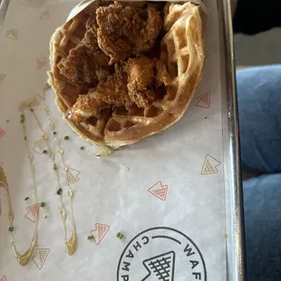Chicken &amp; waffles without leeks
