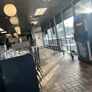 Inside at 8am on Saturday morning