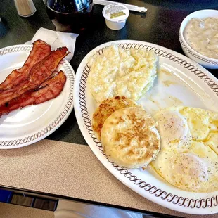All-Star Special Breakfast (2/3 of the breakfast deal - the waffle is to the right) with side of gravy