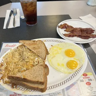 Sunny side toast &amp; bacon sweet tea