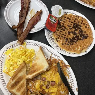 waffles, food