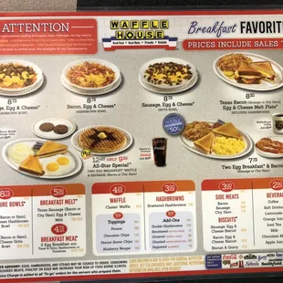 breakfast menu and prices