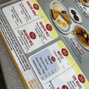 a menu for waffle house
