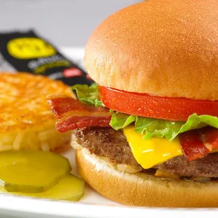 a burger and fries