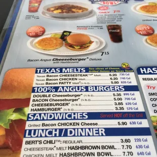 the menu for the waffle house